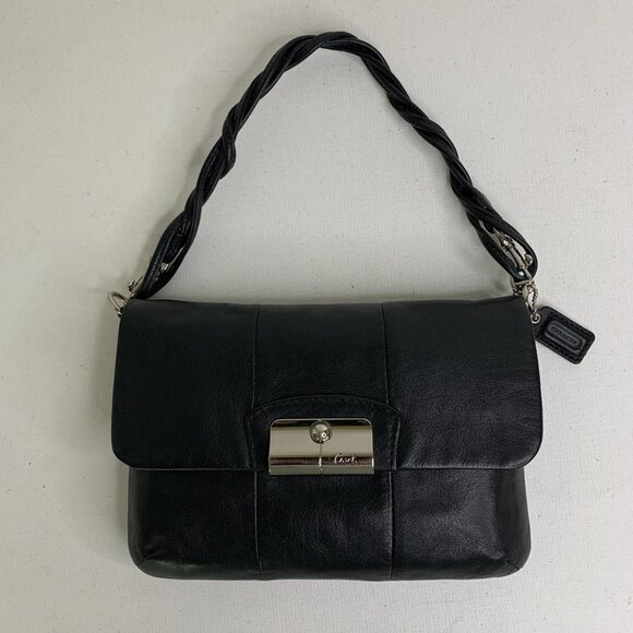 Black leather Coach shoulder and - Picture 1 of 8